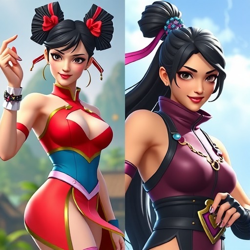 建模VS真人感！《堡垒之夜》春丽与金姐皮