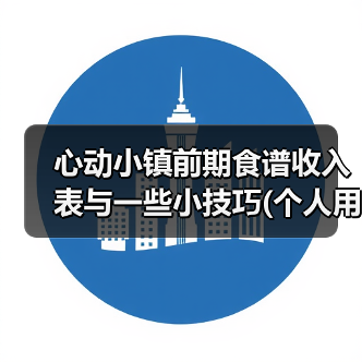 心动小镇前期食谱收入表与一些小技巧(个人用)(图2) 心动小镇前期食谱收入表与一些小技巧(个人用)(图2)