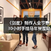 《剑星》制作人金亨泰30小时手绘马年贺图陷AI争议（图1）